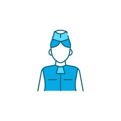 Stewardess color line icon. Pictogram for web page,