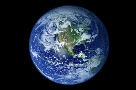 Planet Earth on a dark background. Elements of this image were furnished by NASA.