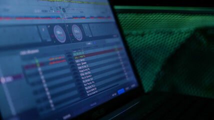 dj's laptop at a party