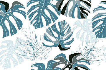 Tropical leaves. Exotic pattern. Creative seamless background. Fashion template for design, clothing, textiles