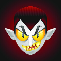 halloween vector vampire head, dracula head vector