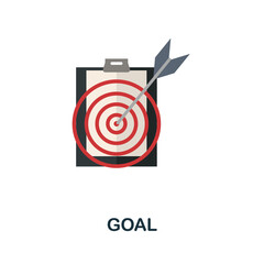Goal flat icon. Simple sign from gamification collection. Creative Goal icon illustration for web design, infographics and more