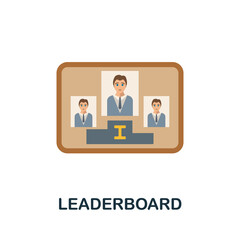 Leaderboard flat icon. Simple sign from gamification collection. Creative Leaderboard icon illustration for web design, infographics and more