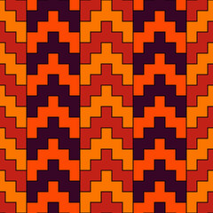 Seamless pattern. Chevrons background. Traditional architecture wallpaper. Ancient motif. Manji mosaic. Oriental ornament. Geometric digital paper. Ethnic print. Vector work.