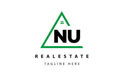 creative real estate NU latter logo vector