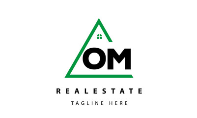 creative real estate OM latter logo vector