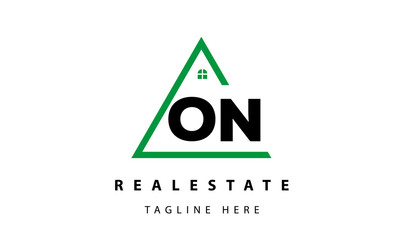 creative real estate ON latter logo vector