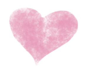 Watercolor hand painted cute Pink Heart. Water colour illustration on white isolated background for icon or wedding invitations