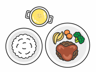 ハンバーグステーキのセット