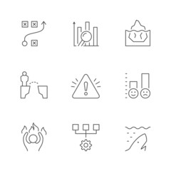 Set line icons of risk management