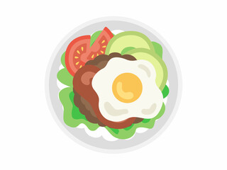 ロコモコ丼のイラスト