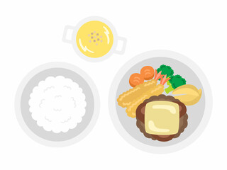 チーズハンバーグステーキのセット