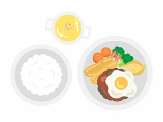 ハンバーグステーキのセット