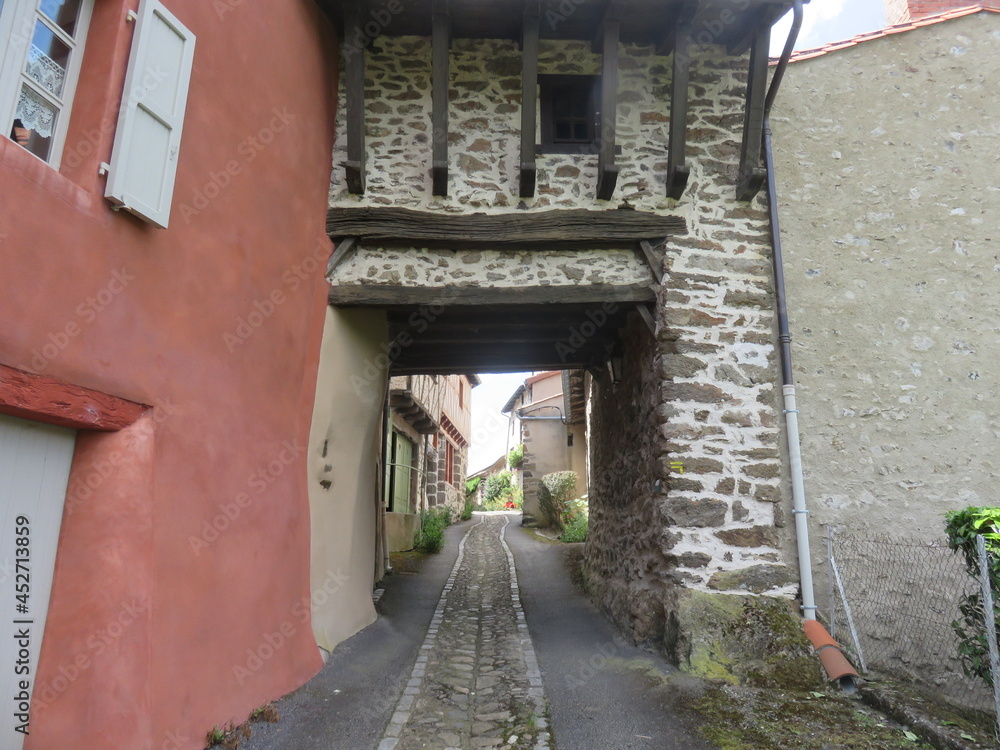 Poster saint-ilpize, haute-loire, auvergne, france,