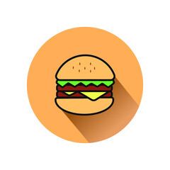 simple vector hamburger design with cream background