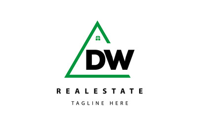 creative real estate DW latter logo vector