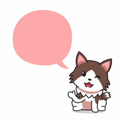 Cartoon character ragamuffin cat with speech bubble for design.