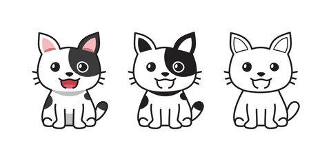 set of vector character cartoon cat for design.