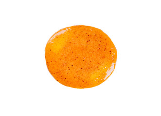 Skin scrub smear on isolated background. Cosmetic anti-cellulite product, cleansing and exfoliating your skin.