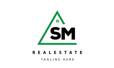 creative real estate SM latter logo vector