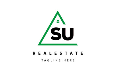 creative real estate SU latter logo vector