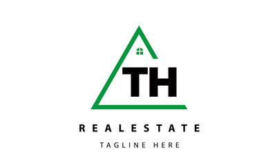 creative real estate TH latter logo vector