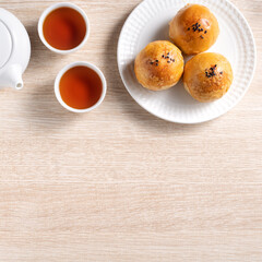 Moon cake yolk pastry for Mid-Autumn Festival holiday.