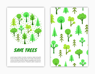 Card templates with Scandinavian trees.