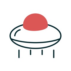 SpaceShip Two Color Vector Line Icon Design