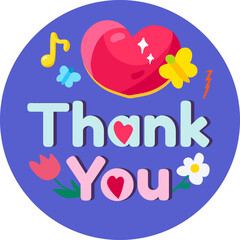 Thank you summer season lettering text vector