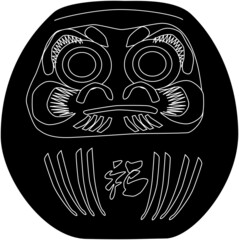 福のダルマのシルエット