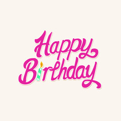Happy Birthday typographic vector design for greeting cards, Birthday card, invitation card. Isolated birthday text,