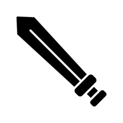 Sword Glyph Vector Line Icon Design