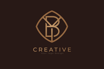 initial letter BY Monogram logo, usable for personal, wedding, branding and business logos, Flat Logo Design Template, vector illustration