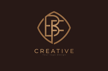 initial letter BF Monogram logo, usable for personal, wedding, branding and business logos, Flat Logo Design Template, vector illustration