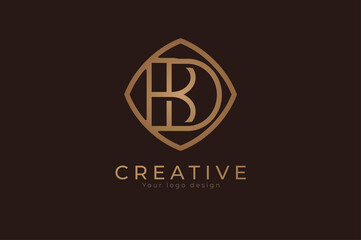 initial letter BD Monogram logo, usable for personal, wedding, branding and business logos, Flat Logo Design Template, vector illustration