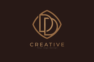 initial letter DD Monogram logo, usable for personal, wedding, branding and business logos, Flat Logo Design Template, vector illustration
