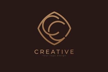 initial letter CC Monogram logo, usable for personal, wedding, branding and business logos, Flat Logo Design Template, vector illustration