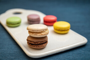 macaroons on a wooden table
