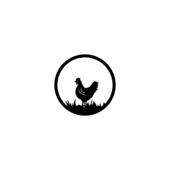 Vector image of an chicken, logo template icon illustration
