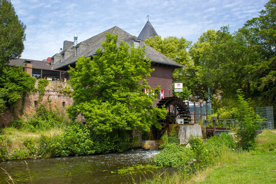 View to water mill in Viersen-Br&uuml;eggen, North Rhine Westphalia, Germany