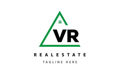  creative real estate VR latter logo vector
