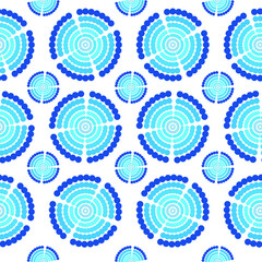 Blue color circles seamless pattern. Modern abstract design for paper,