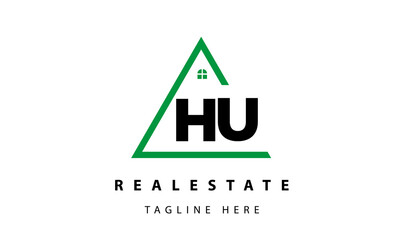 HU creative real estate logo vector