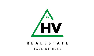 HV creative real estate logo vector