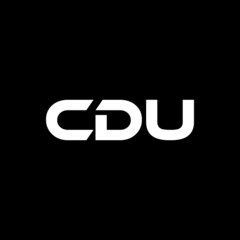 CDU letter logo design with black background in illustrator, vector logo modern alphabet font overlap style. calligraphy designs for logo, Poster, Invitation, etc.