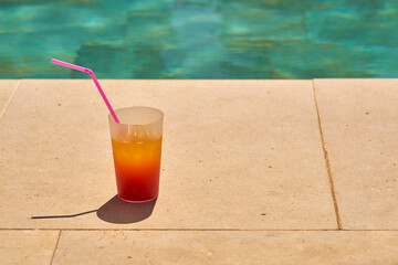 A fresh cocktail at the swimming pool.