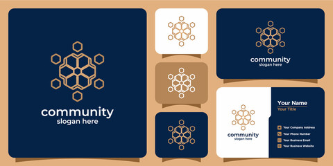 Set of community logo templates and business cards