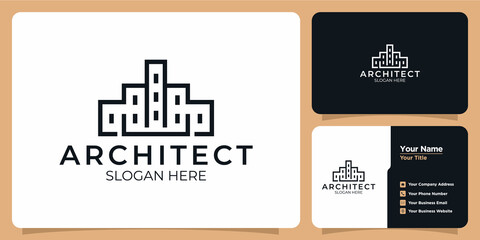 Collection of building logo and business card templates