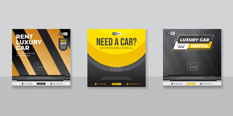 Rent a car banner for flyer and social media post template